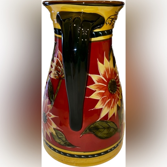 Pier 1 Sunflower Pitcher 72 oz Hand Painted. by DiamondToothNell - Picture 3 of 6